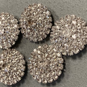 Lot de 5 boutons ronds ronds en strass transparents et strass bombés argentés image 8