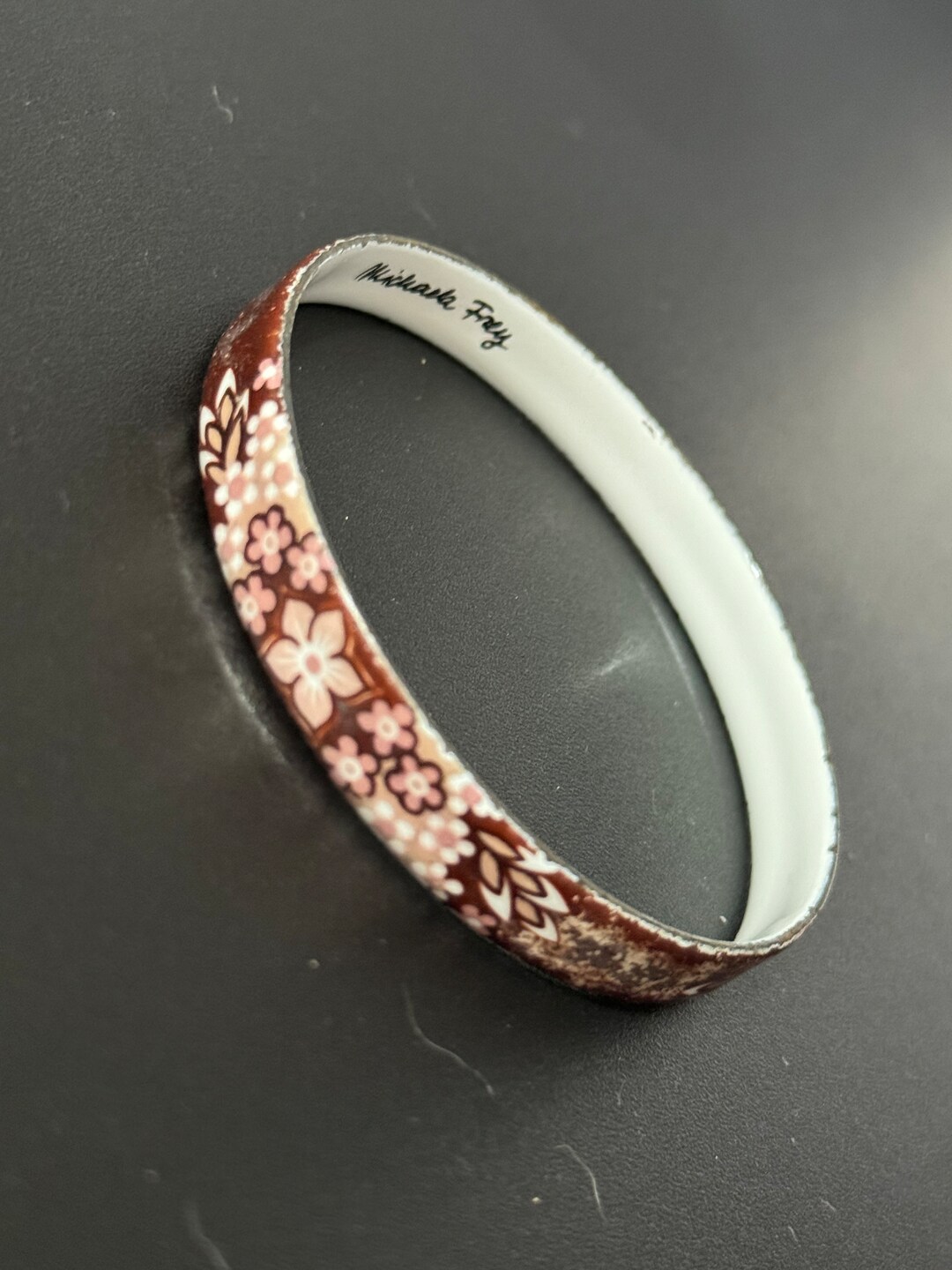 Vintage Michaela Frey Enamel Bangle: Austrian Floral Bracelet - Etsy