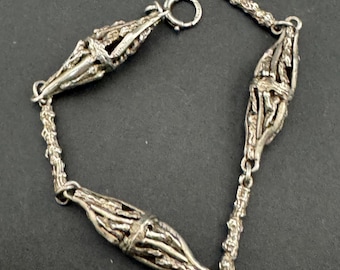 Brutalist Panel Link Bracelet: Sterling Silver (20cm, 925)