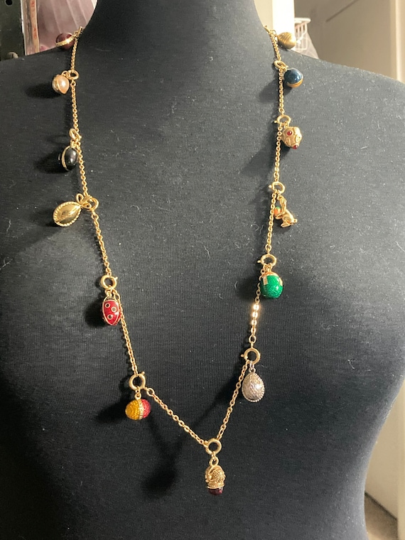 Joan Rivers Faberge Egg Inspired Pendant Charm Necklace Etsy Canada