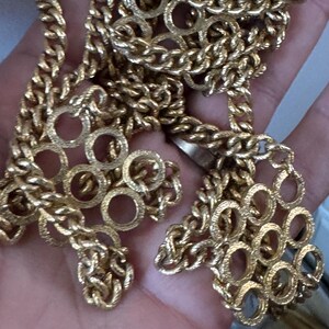 Petite fit 64-77cm gold tone chain link geometric dropper adjustable fashion belt