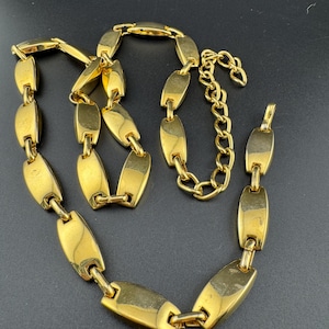 retro gold tone heavy chain link adjustable fashion belt 78-91cm good quality signed