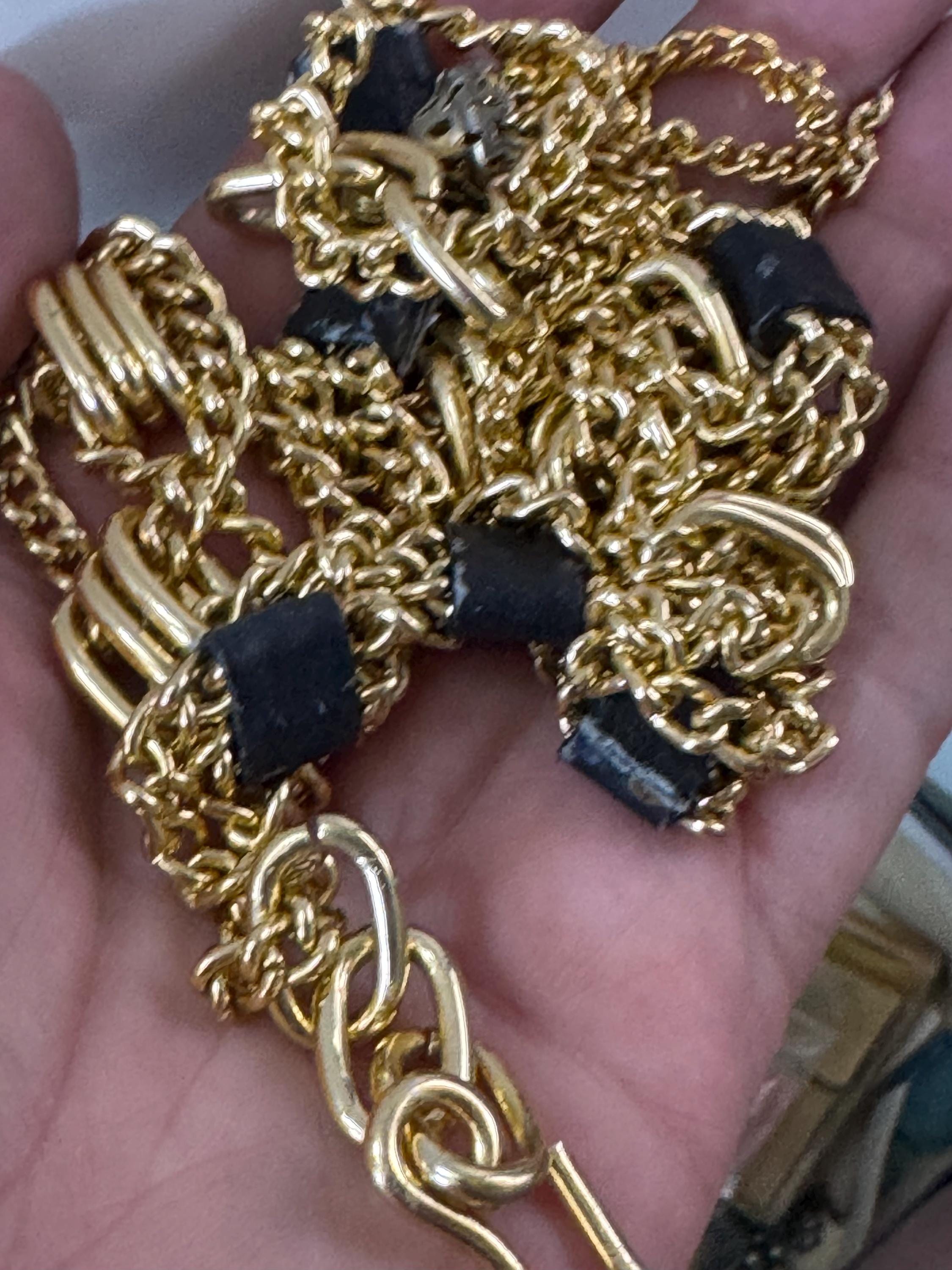 Y2K chain belt rope chain tassel adjustable length gold vintage chain belt Chunky Gold Chain Belt With Chain Tassel, Lightweight Gold  main image 3