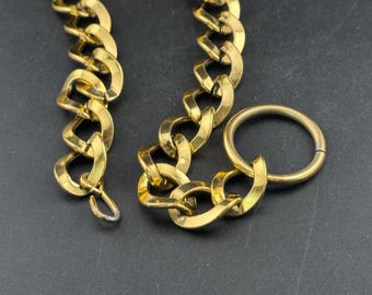 Vintage Gold & Silver Oval Link Belt With Adjustable Chain Closure Vintage Gold & Silver Oval Link Belt With Adjustable Chain  main image 4