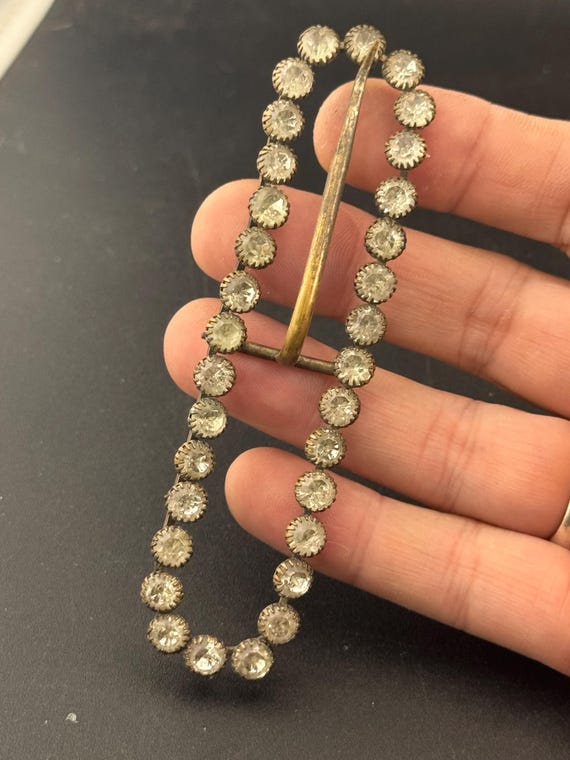 Boucle De Ceinture Carrée Vintage - Cristaux Strass Ton Or - Livraison Incluse