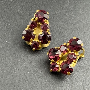 Vintage lila Amethyst Strass Ohrstecker