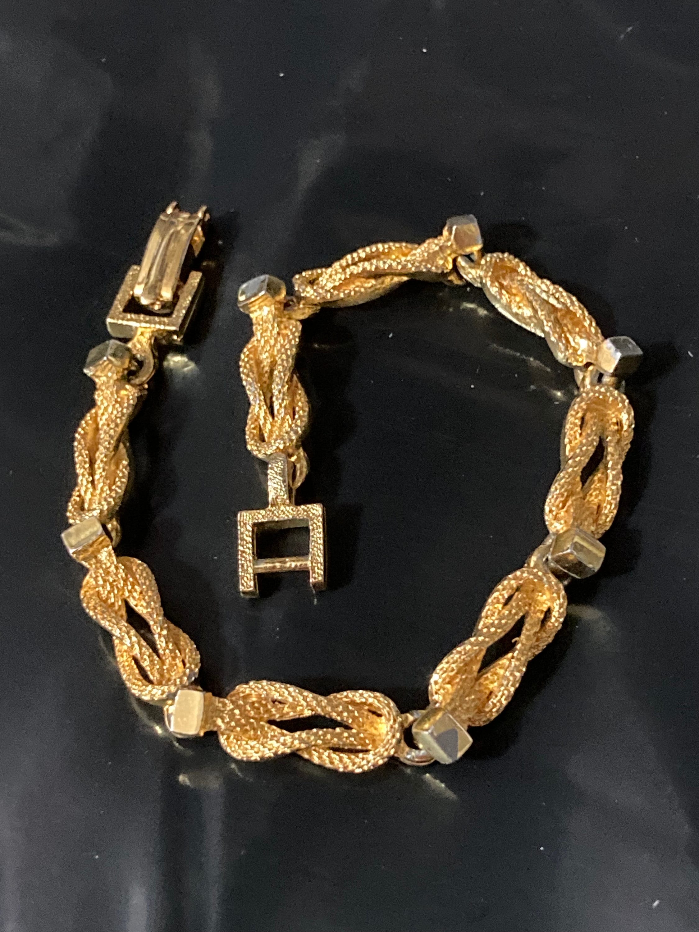 Rope Chain Link Bracelet - 20cm, Retro 1980s Gold Plated - Etsy
