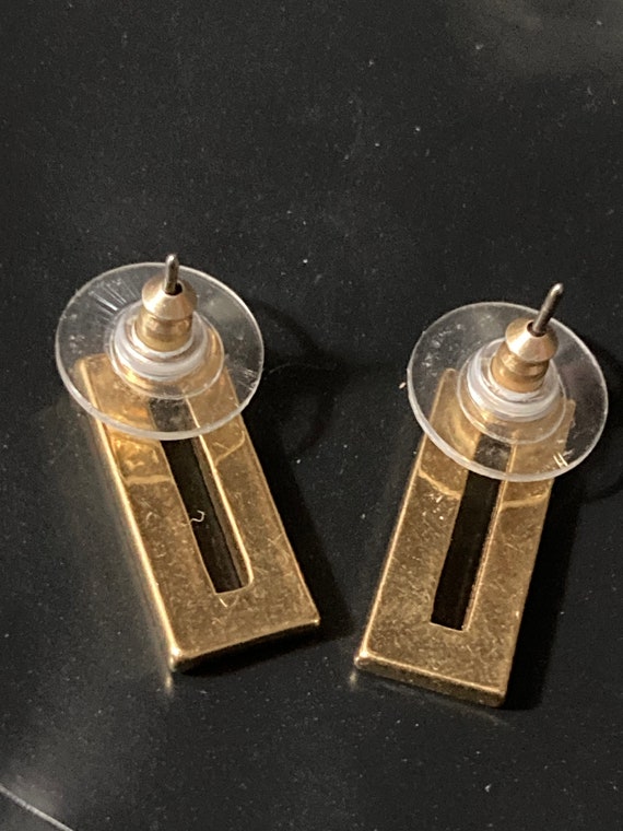 Rectangular gold tone clear diamanté paste crysta… - image 5