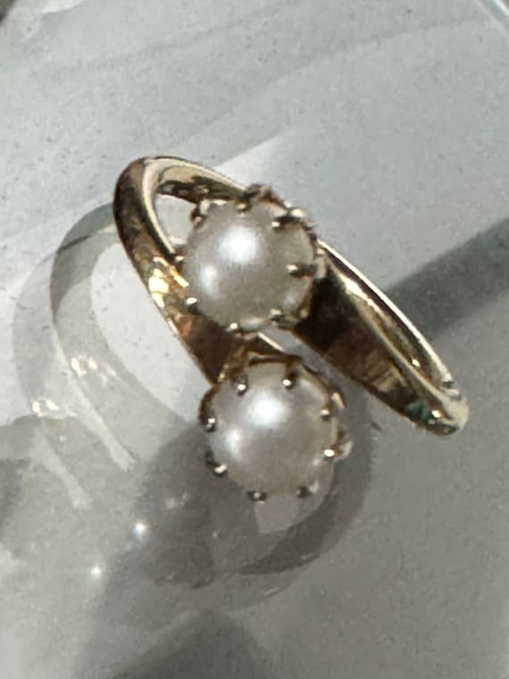 メグ様2点おまとめ希少SARAH COVENTRY ヴィンテージ リング9360 Sarah Coventry Gold Tone Double Faux Pearl Cocktail Ring