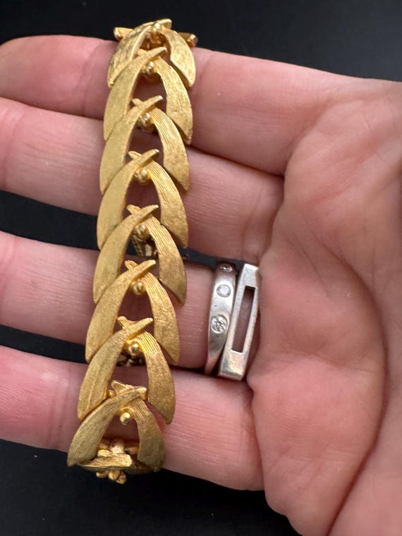 カエルモチーフ ゴールドトーン ブレスレット シェブロンゴールドブレスレット、ヴィンテージゴールドトーン