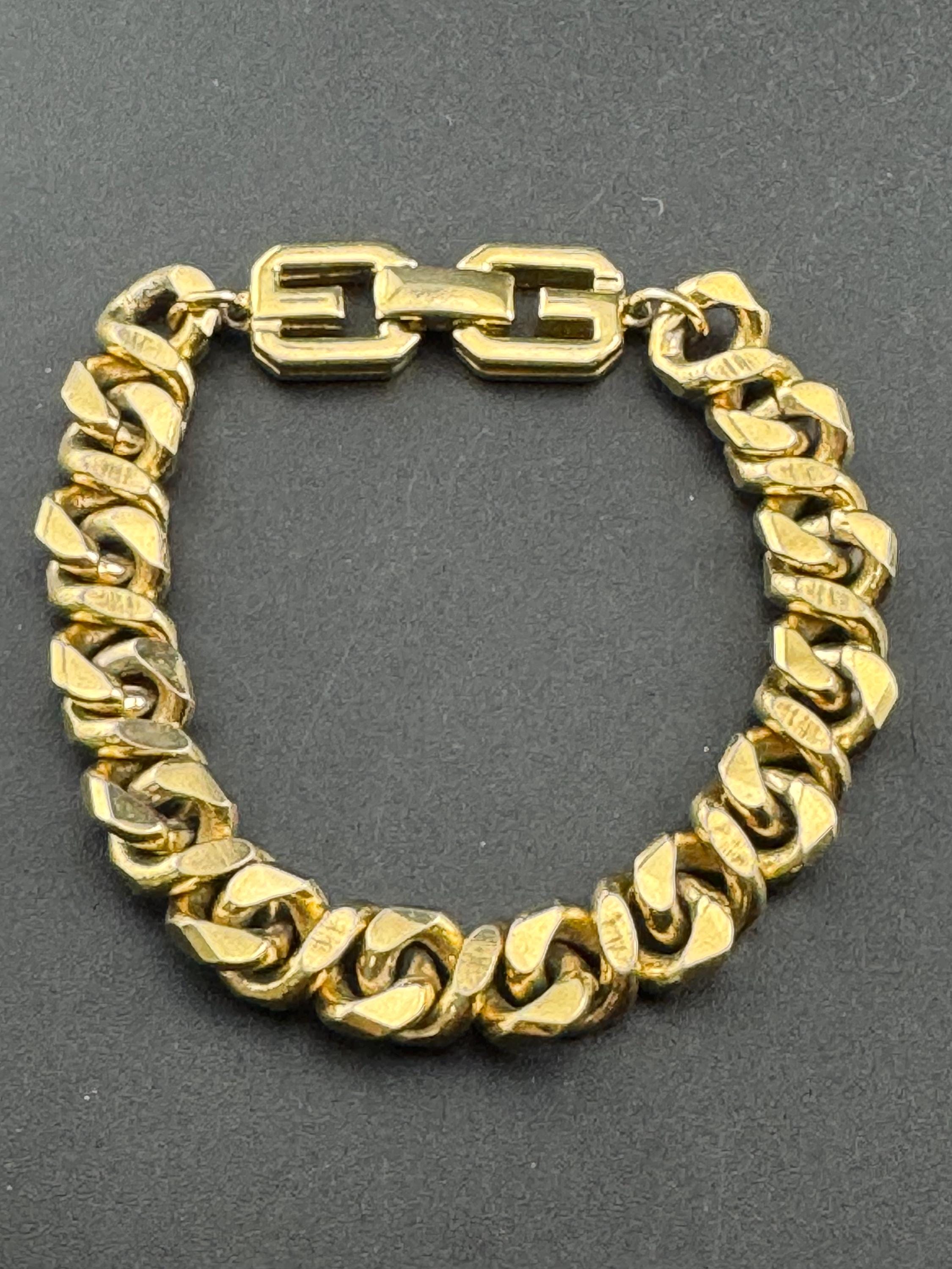 GIVENCHY Gold Plated Curb Bracelet: Vintage Signed - Etsy