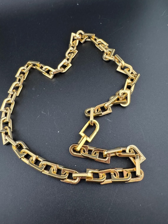 ト*ヤ様 VINTAGE CHAIN 90s Chunky Gold Plated Geometric Chain Necklace, Retro 90s Y2k - Etsy