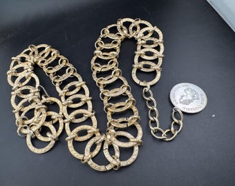 Vintage Gold Tone Curb Chain Belt - 1980 display picture 2