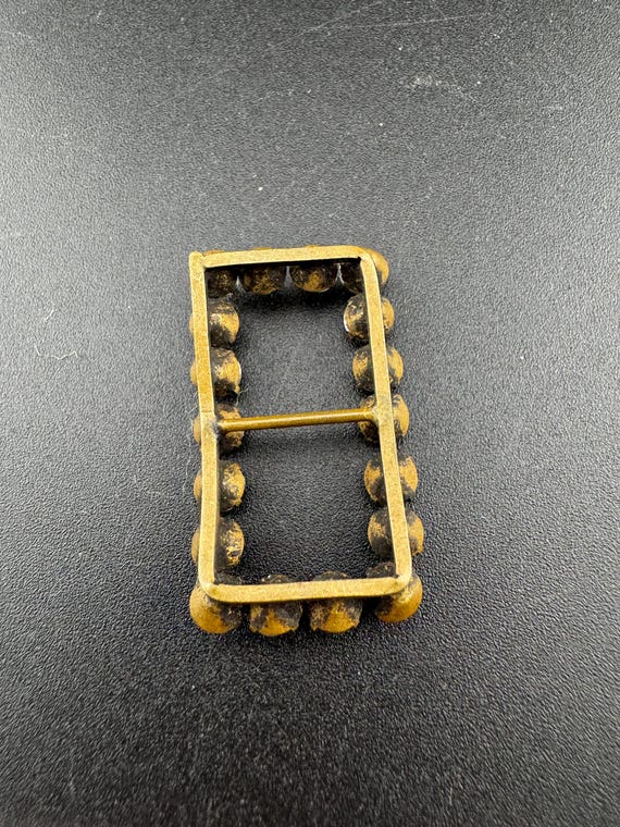 Rectangular small Antique Victorian Rhinestone Gl… - image 3