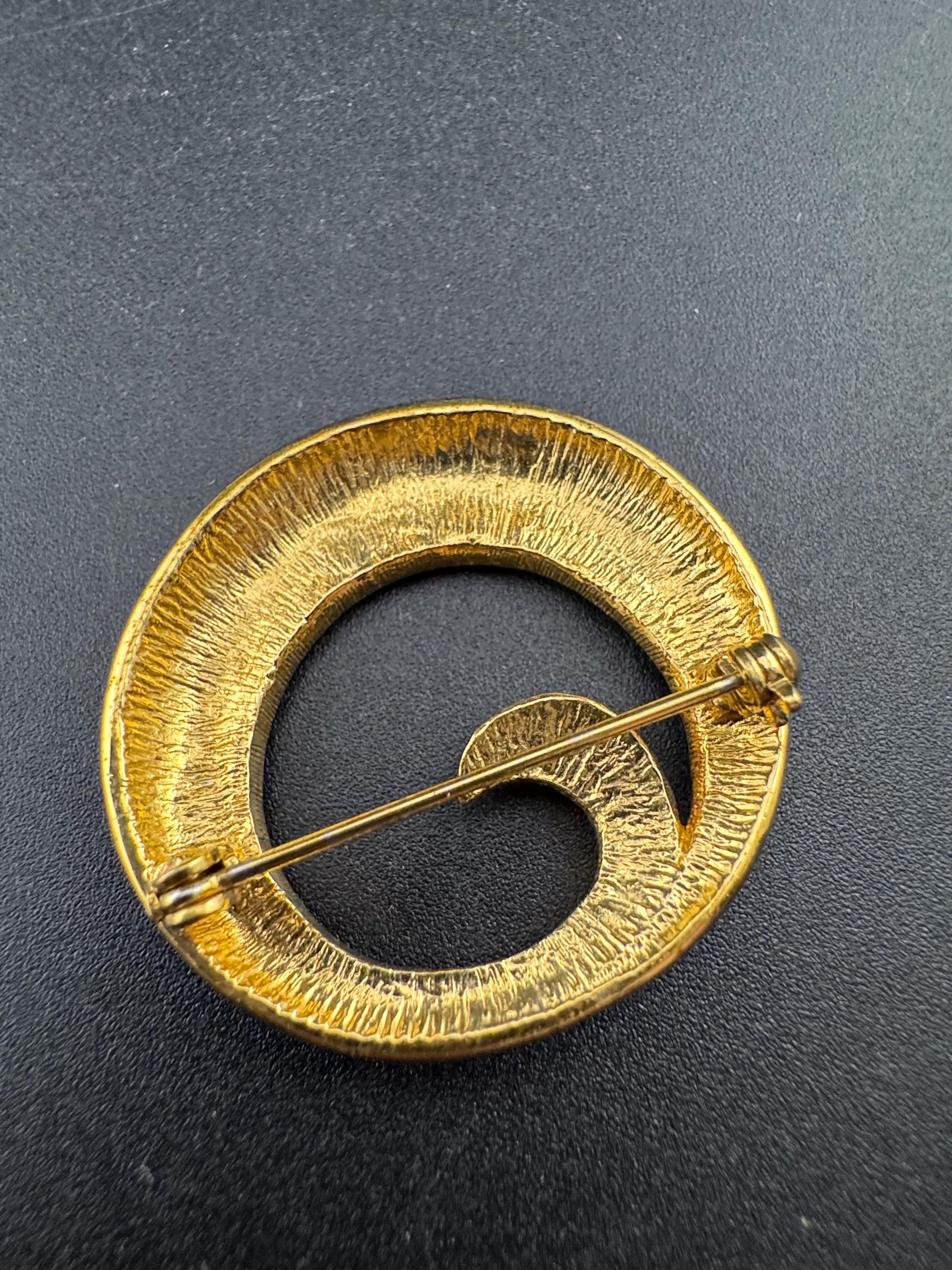 Navy Blue Enamel Diamanté Swirl Detail Brooch, 1980s - Etsy