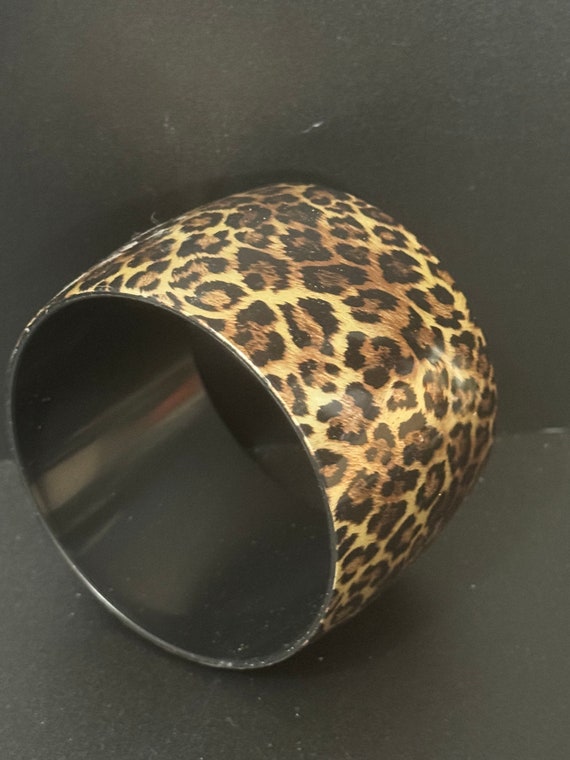 brown and black animal Leopard print vintage chun… - image 1