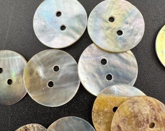 Pear Buttons 10 Pcs Pearl Shell Buttons - Pearl Sewing Buttons - Round Buttons With ...