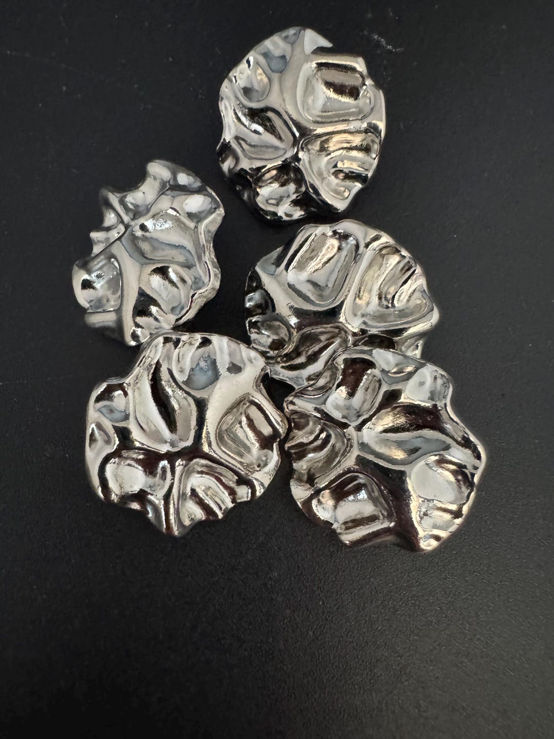 22mm Silver Irregular Metal Buttons, 5 Pack - Etsy