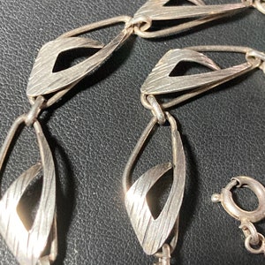 AF Signed TEKA Theodore Klotz 835 German Silver modernist silver necklace