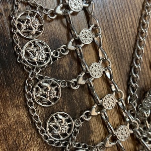 Vintage Silver Tone Coin Belt: Adjustable Belly Dancer Chain