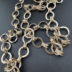 Vintage lightweight gold tone aluminium chain link belt 81cm