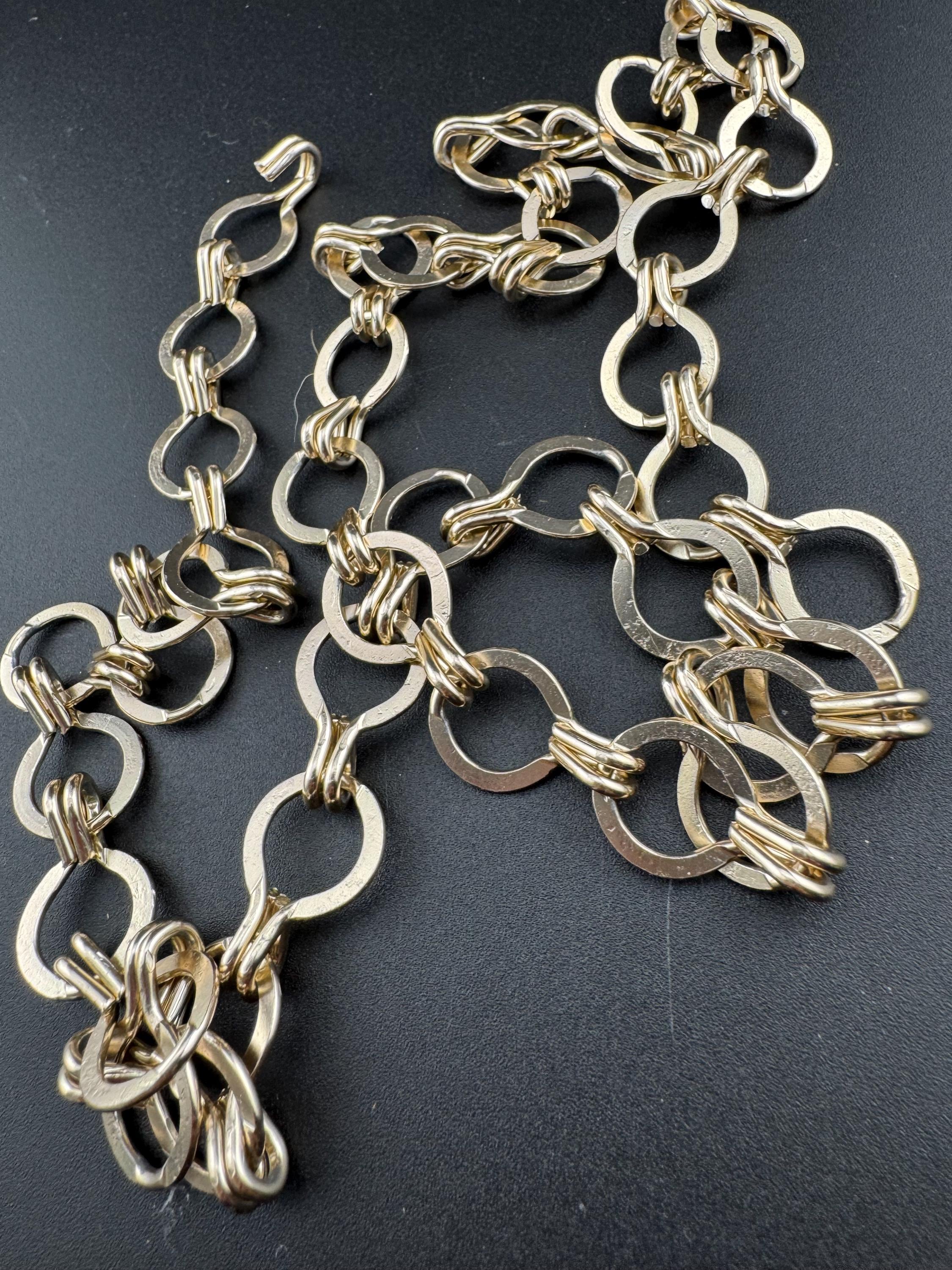 Vintage Gold Tone Lightweight Chain Link Statement Belt 80s Gold Tone Chain Belt | Skinny Waist Belt | Statement  main image 2