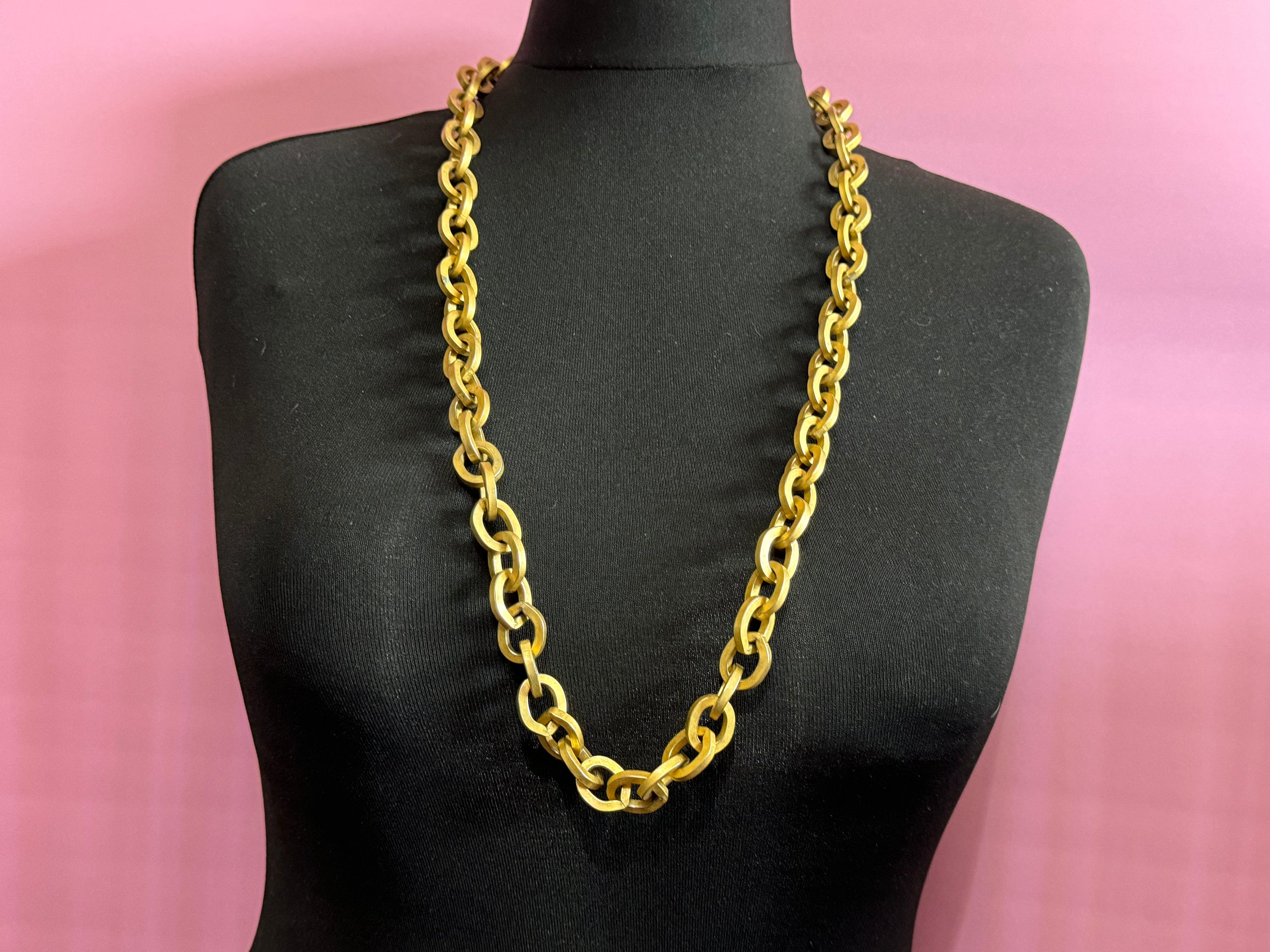 Vintage Matt Gold Cable Necklace, Long Chain 90cm - Etsy