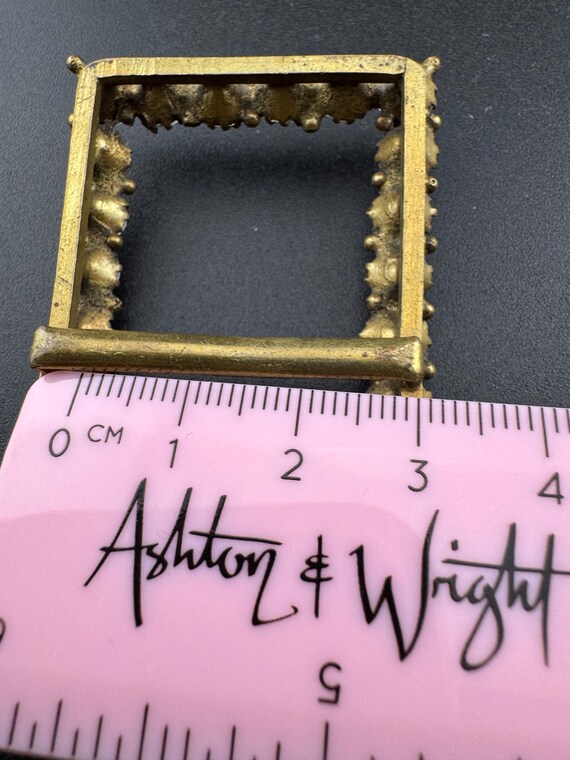 Rectangular large Antique Victorian Rhinestone Gl… - image 6