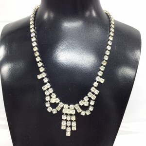 Vintage Diamanté Glass Rhinestone Crystal Necklace Etsy