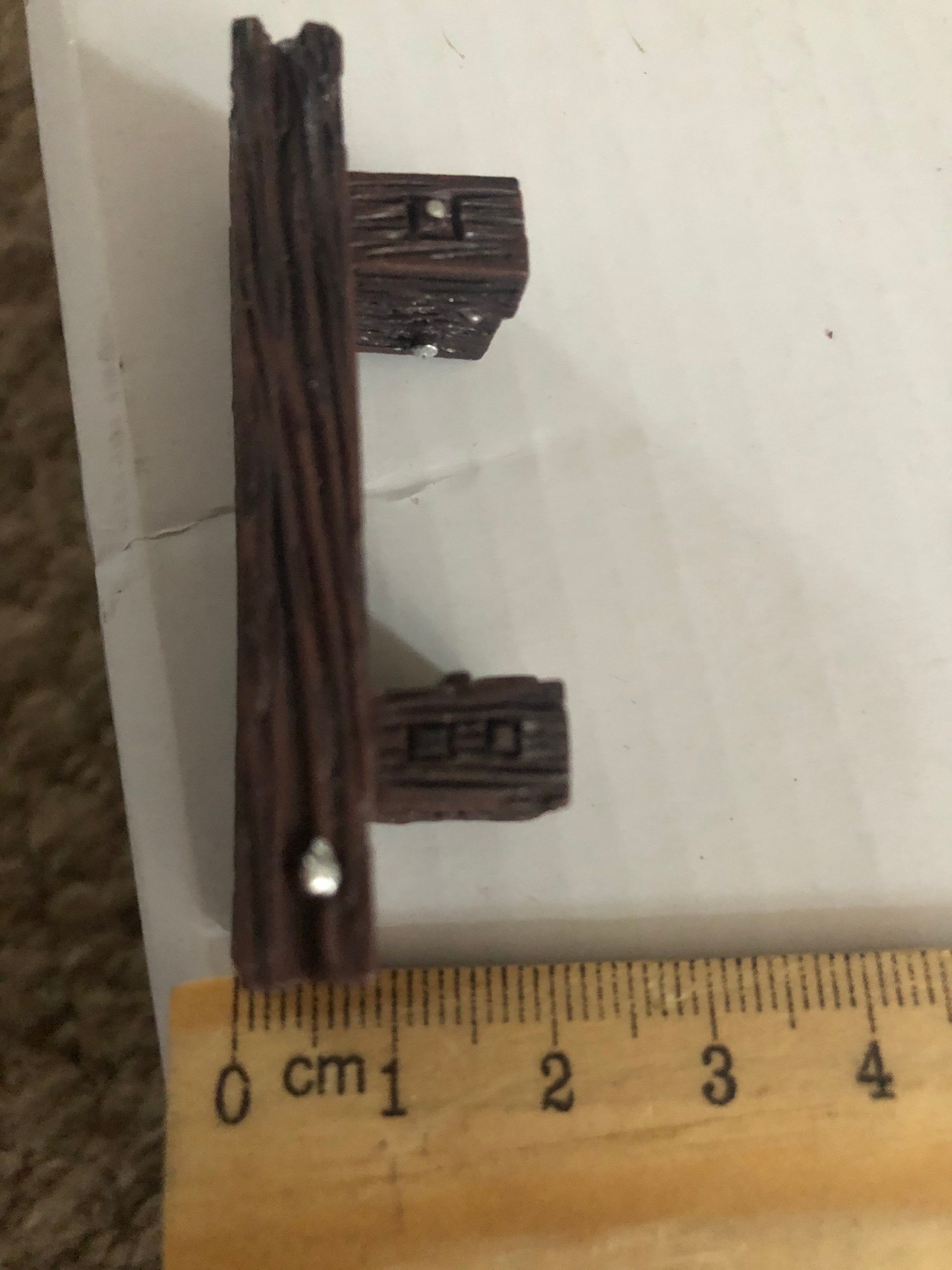 DARK BROWN Faux Wooden Bench Seat Cake Decoration Miniature Resin Cake ...
