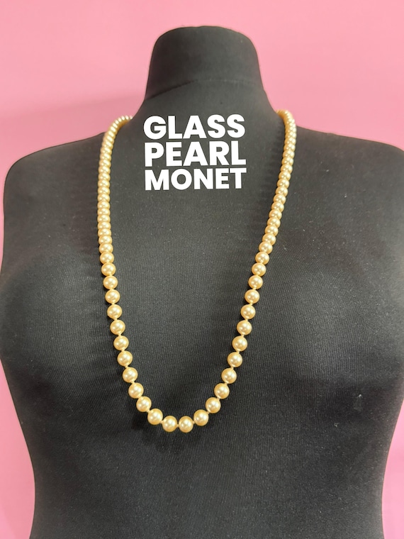 Monet Long Pearl Necklace - 92cm Signed Oyster Cream - Etsy