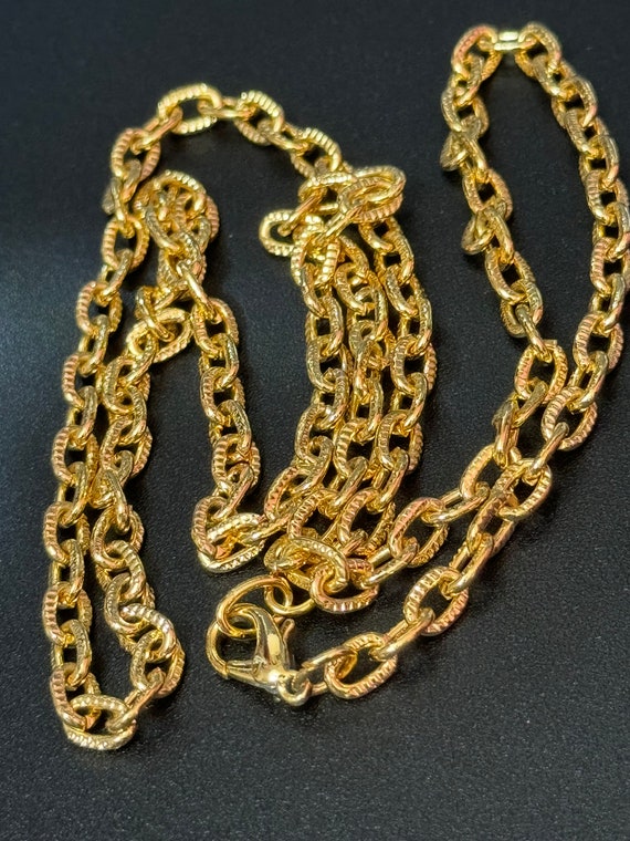 19” Cable Link Plain Chain Necklace, 61cm Long 1980s Gold Tone - Etsy