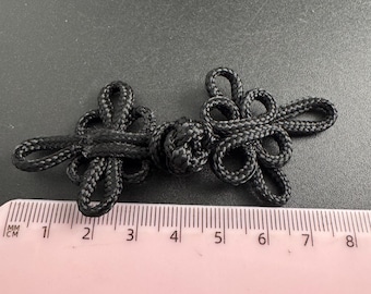 1 x Chinese knot buttons, frog closures,  cheongsam fasteners,  black