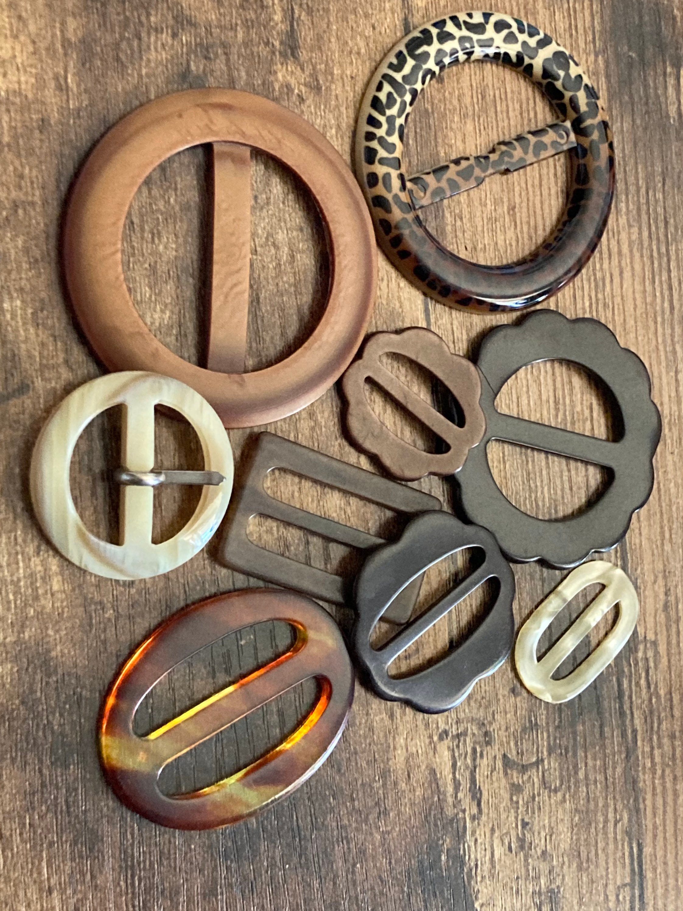 Brown Mix Large Job Lot Vintage to Retro Belt Buckles Art Deco