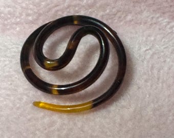 Antique 2.5cm hair screws Faux Tortoiseshell French art deco plastic hair twists