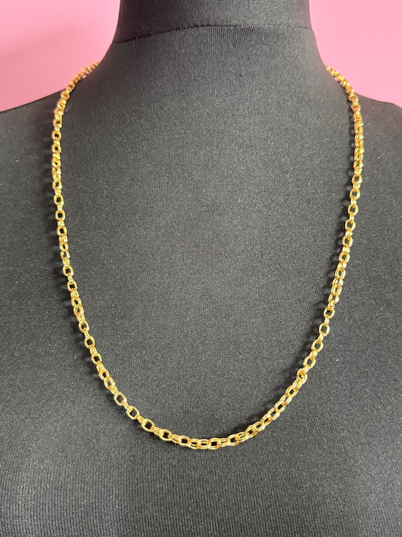 Collier Chaîne Dorée Plaqué Or – Vintage, Parfait état – Longueur Ajustable