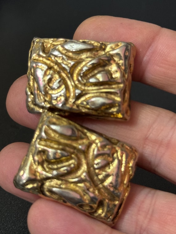 rectangular 2.75cm abstract geometric large bruta… - image 1