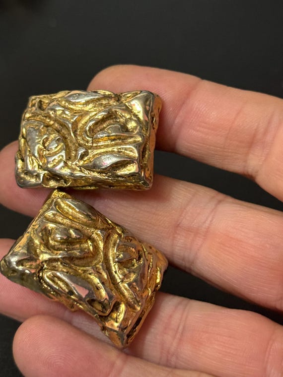 rectangular 2.75cm abstract geometric large bruta… - image 3