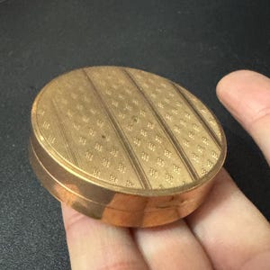 Vintage OQ blush Rouge Pot powder compact case with minimal contents