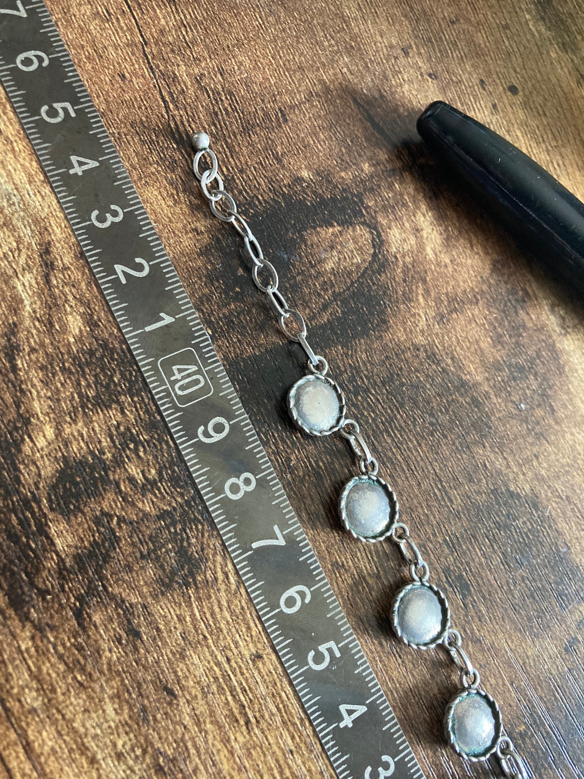 Ball and Cup Chain Necklace: Vintage German Silver - 835
