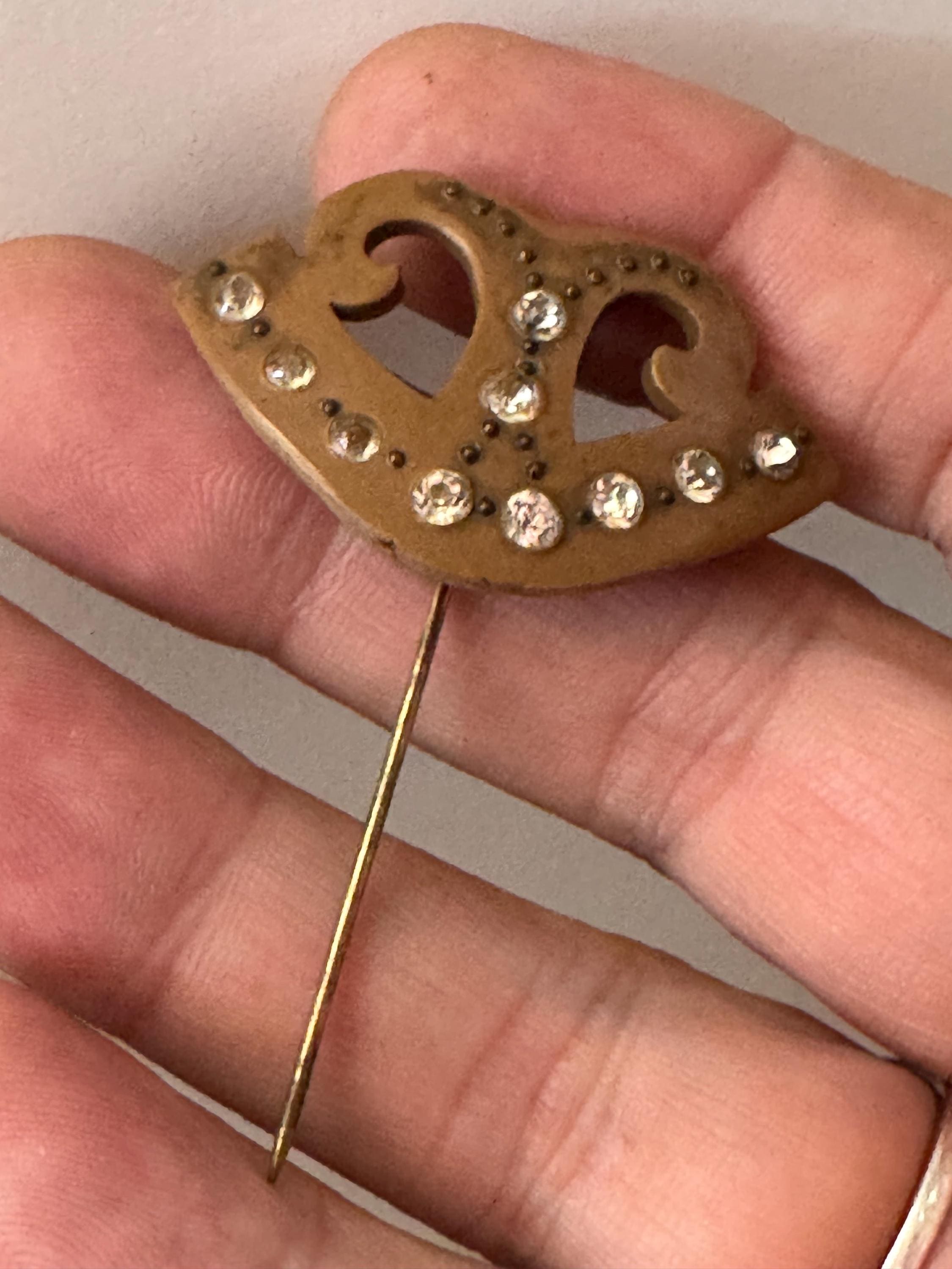 アンティーク・ハットピン③　金属ラインストーン頭部　長さ22cm アンティーク・ハットピン② 金属ラインストーン頭部 長さ22cm