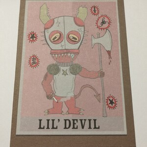 Lil' Devil - Tarjeta coleccionable de artista impreso limitado