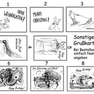 Geburtstagskarte schwarzweiß Zeichnung, mit Recyclingkuvert image 2