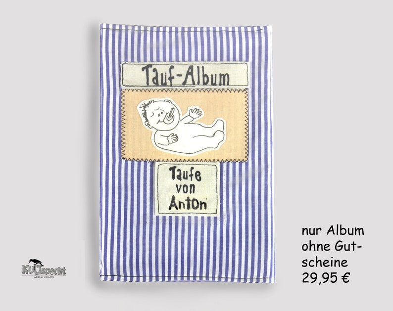 Analoges Babyalbum Stoff, kleines Retro Baby Geschenk image 9