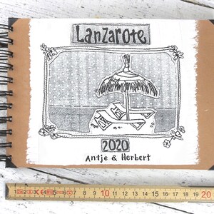 Reise Skizzenbuch Lanzarote, mit Personalisierung Quer / Fotoalbum