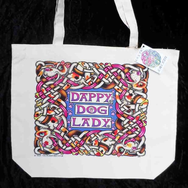 Celtic tote bag "Dappy Dog Lady" By Gus