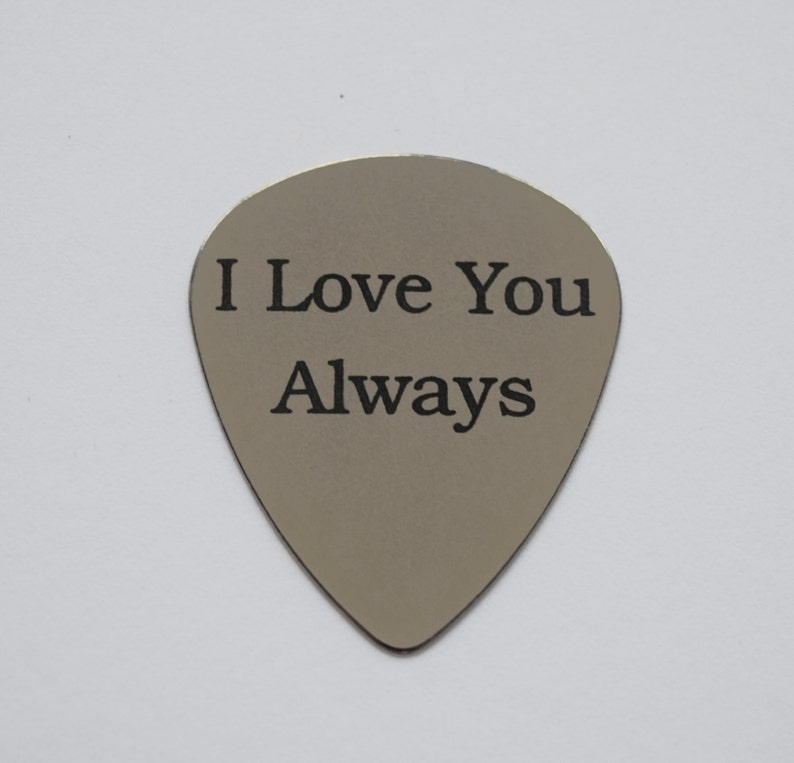 Engraved Free Silver Plated Personalised Guitar Pick Plectrum Keyring