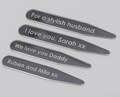 2 Pairs of Engraved Collar Stiffeners Stays Personalised in Stainless Steel in 2 Sizes Including for Cutaway Collar Shirts