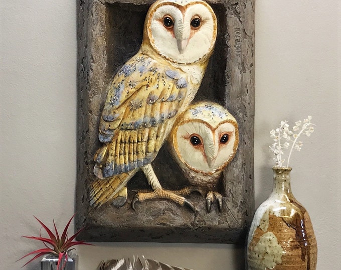 Barn Owl Wall Art Barn Owl Art Plaque Barn Owl Wall Etsy