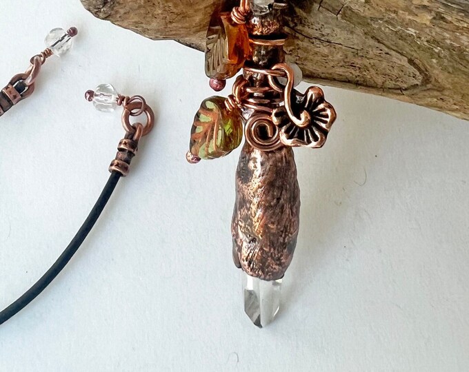 Copper Plated Fairy Wand Twig Necklace